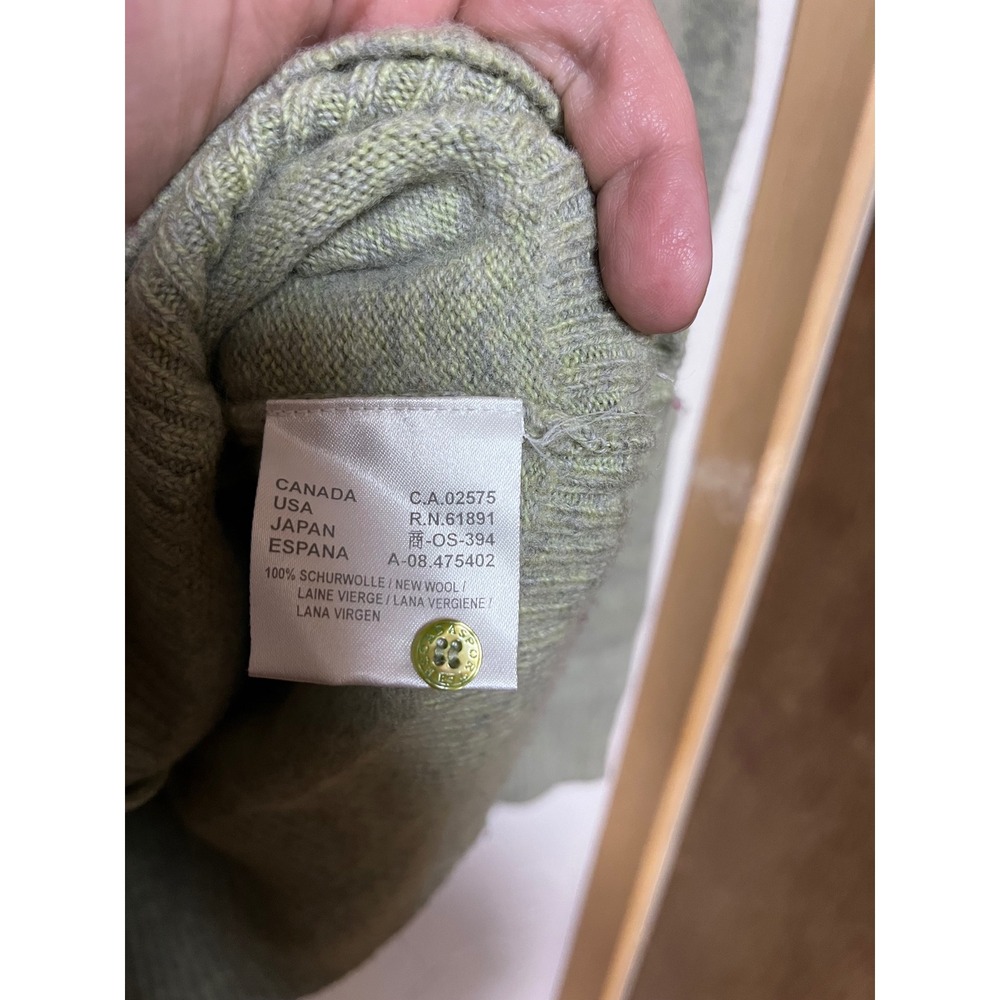 Escada Sport Womens XL Sage Green 100% New Wool Floral Embroidered Cardigan - Picture 3 of 5